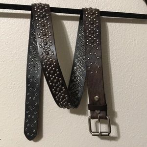 Embellished leather belt